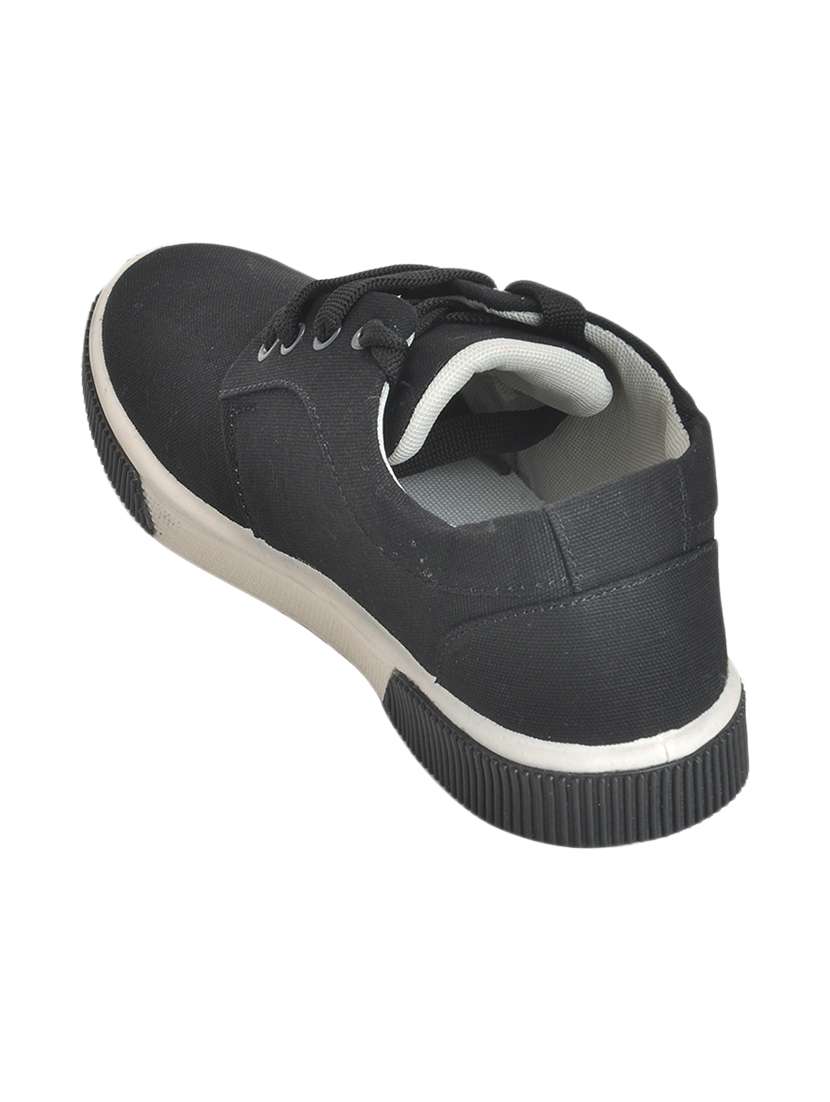 Buy online Ajanta Black Canvas Sneakers from Casual Shoes for Men