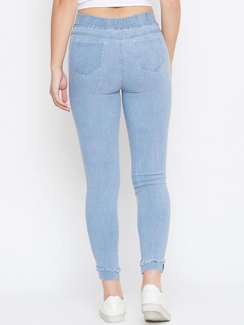 distressed detail solid jeggings - 16459041 - Standard Image - 2