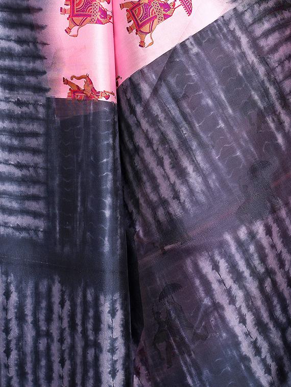 conversational printed saree with blouse - 16460010 - Standard Image - 2