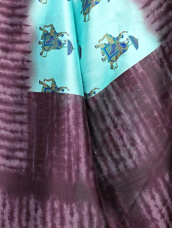 conversational printed saree with blouse - 16460012 - Standard Image - 2