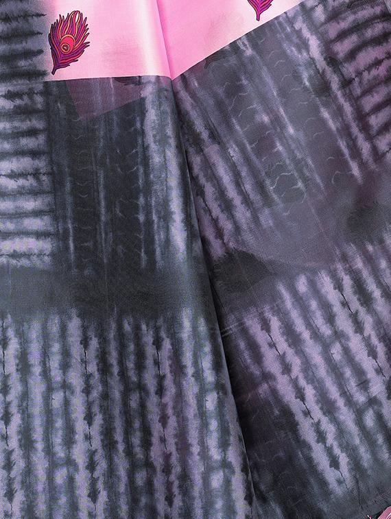 conversational printed saree with blouse - 16460019 - Standard Image - 2