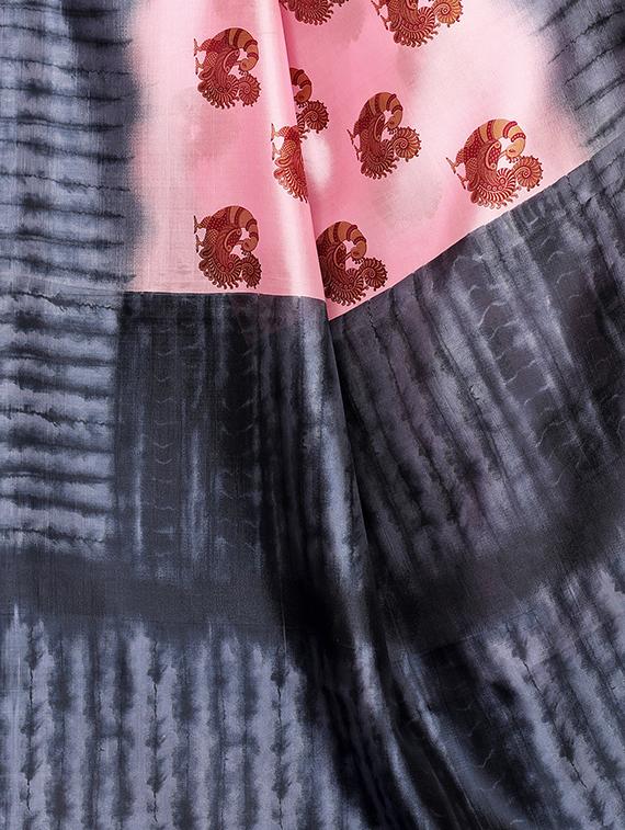motifs printed saree with blouse - 16460026 - Standard Image - 2