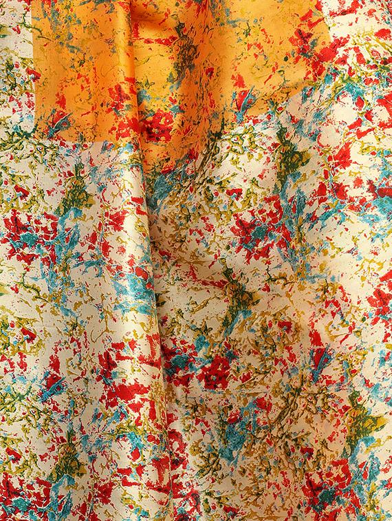 abstract printed saree with blouse - 16460048 - Standard Image - 2