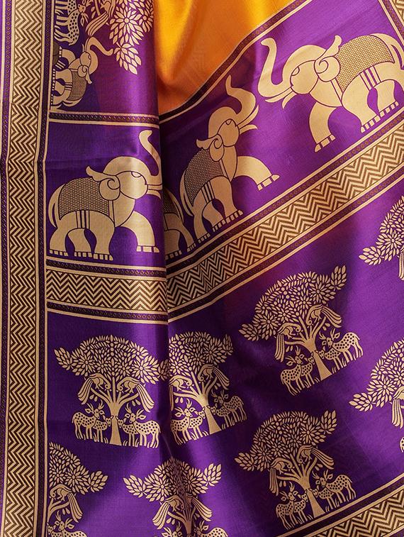 conversational printed saree with blouse - 16460056 - Standard Image - 2