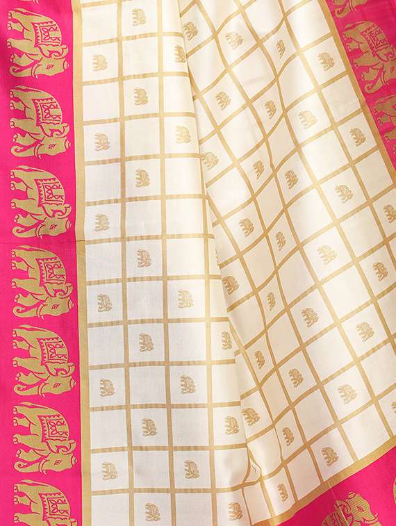 checkered printed saree with blouse - 16460137 -  Standard Image - 2