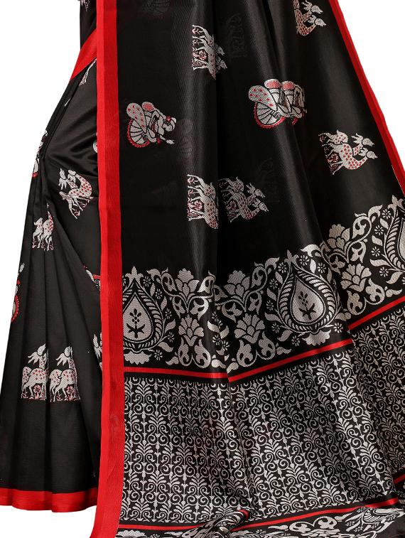 conversational printed saree with blouse - 16460144 - Standard Image - 2