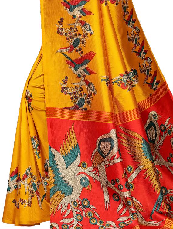 conversational printed saree with blouse - 16460176 - Standard Image - 2