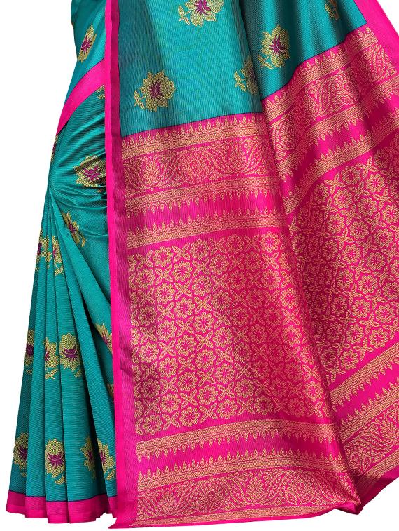 floral printed saree with blouse - 16460181 - Standard Image - 2