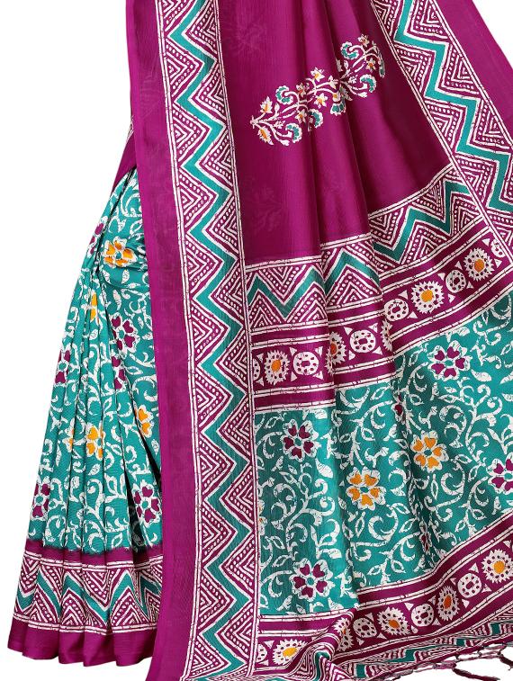 conversational printed saree with blouse - 16460193 - Standard Image - 2