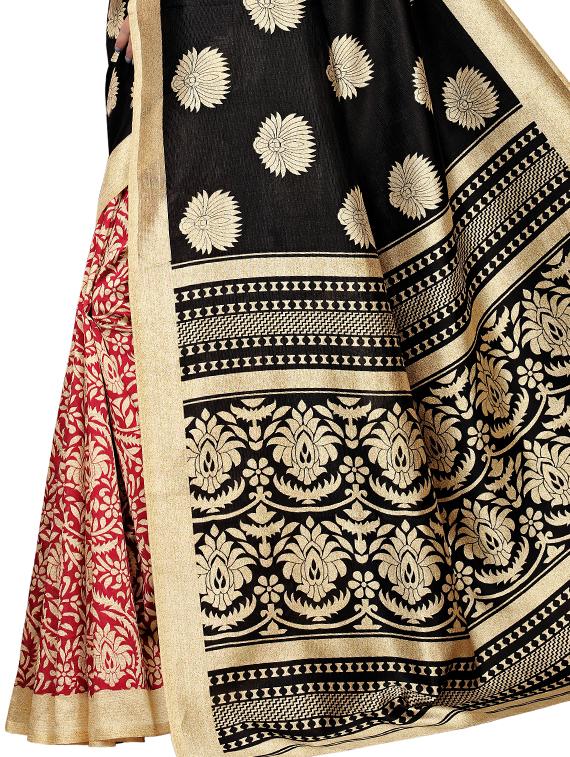 floral printed saree with blouse - 16460194 - Standard Image - 2