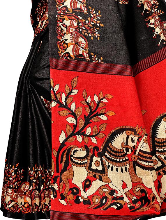conversational printed saree with blouse - 16460203 - Standard Image - 2