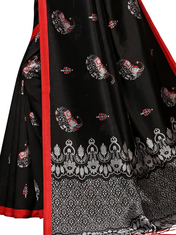 conversational printed saree with blouse - 16460209 - Standard Image - 2