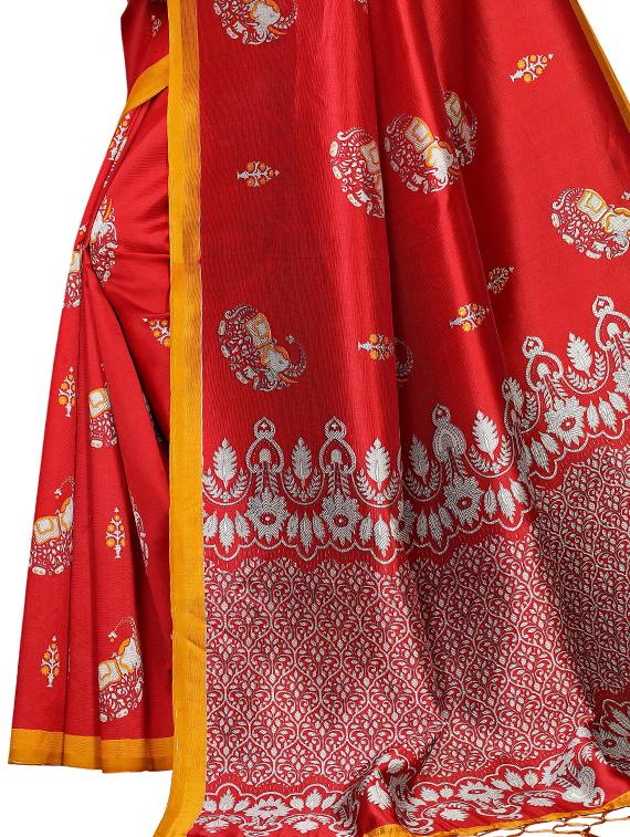 conversational printed saree with blouse - 16460217 - Standard Image - 2