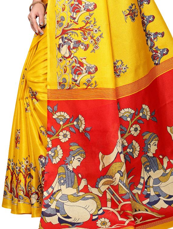 conversational printed saree with blouse - 16460228 - Standard Image - 2