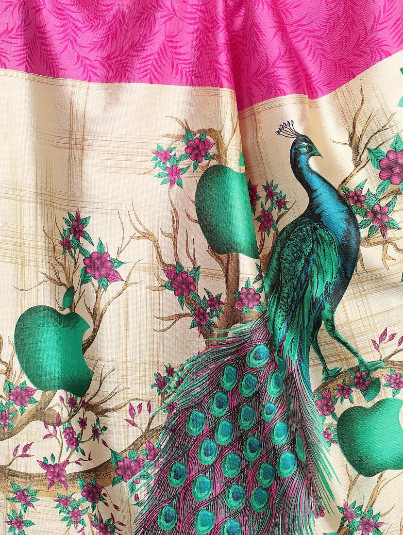 conversational printed half & half saree with blouse - 16460296 - Standard Image - 2