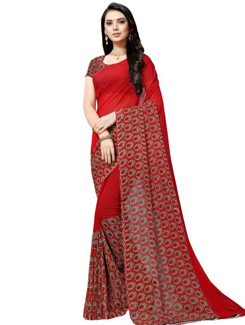 floral printed saree with blouse - 16461227 -  Standard Image - 0