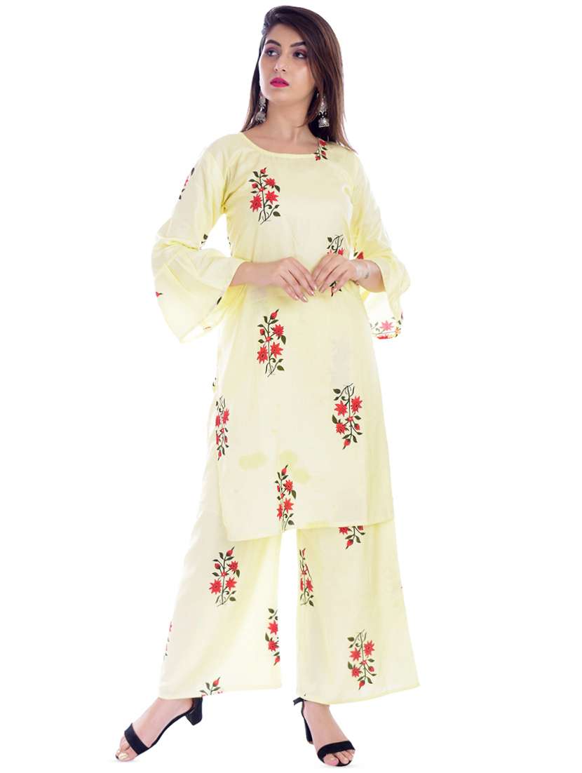 floral printed kurta palazzo set