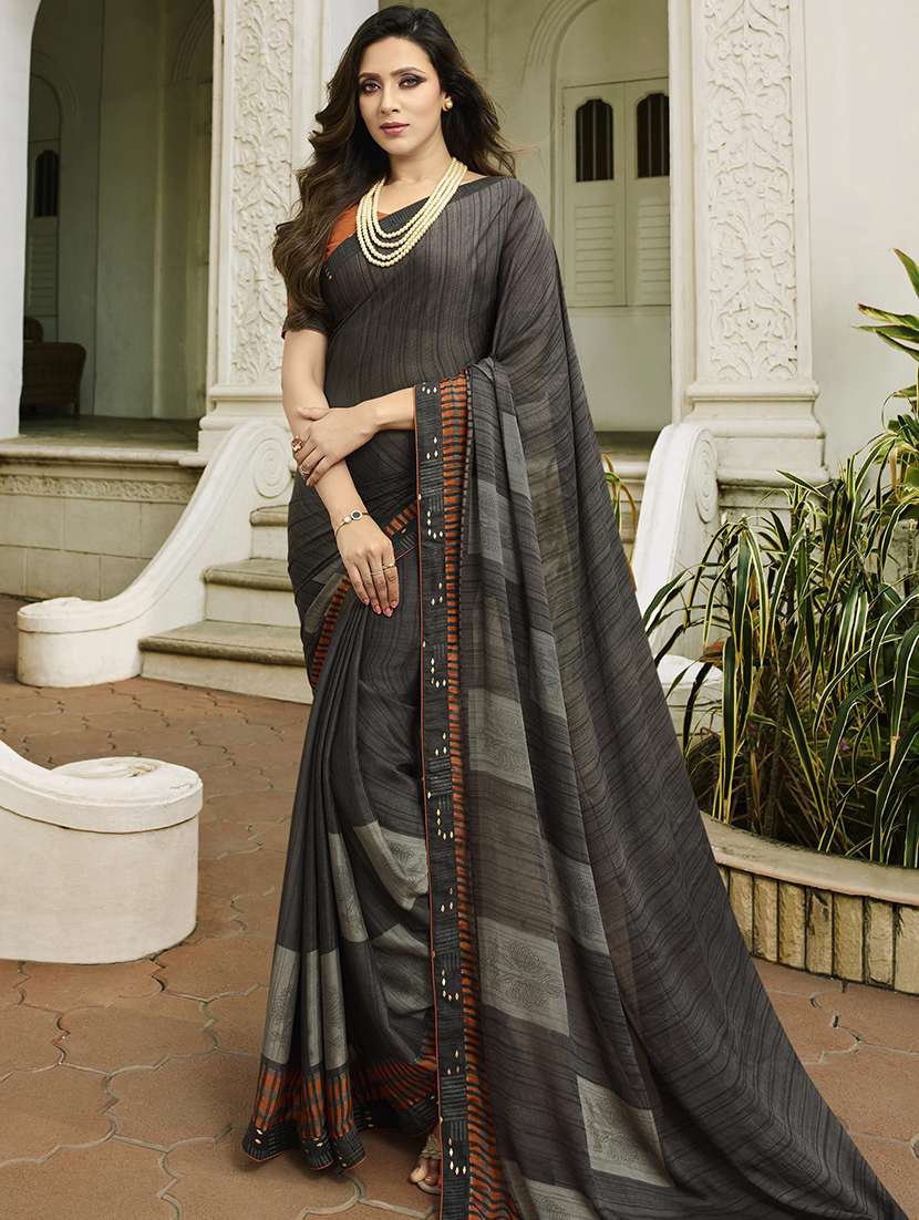 lace border printed saree with blouse