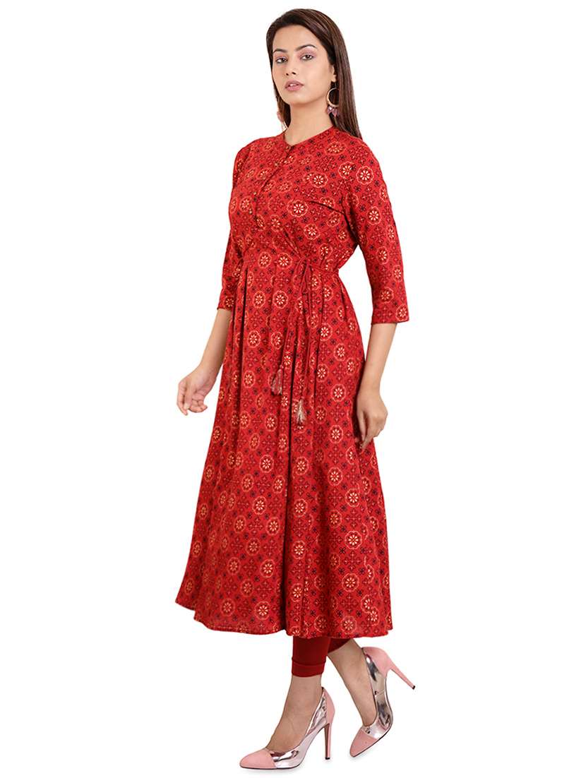 foil printed flared anarkali kurta