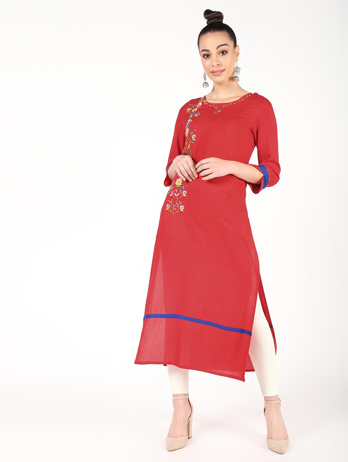 women's straight kurta - 16466296 - Zoom Image - 0