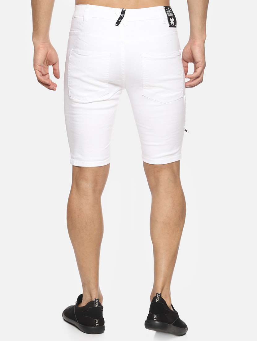 white solid shorts with zip detail  - 16466353 -  Standard Image - 2