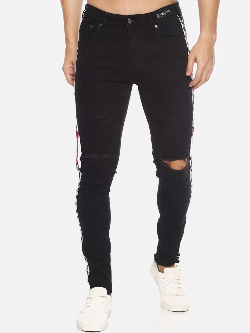 mens skinny fit slash knee jeans