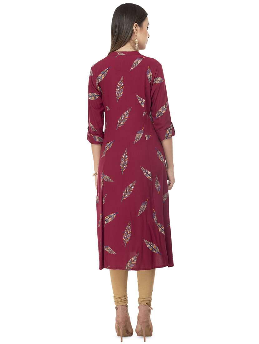 printed a-line kurta - 16471357 -  Standard Image - 2