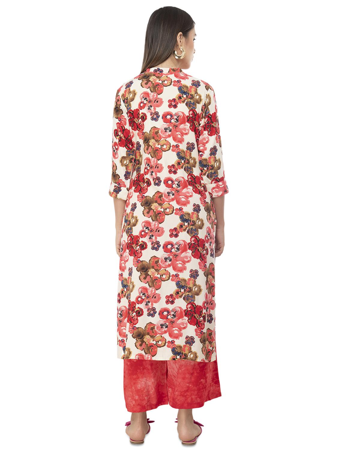 printed straight kurta - 16471361 - Standard Image - 2