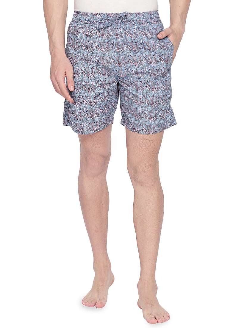 blue printed boxer shorts