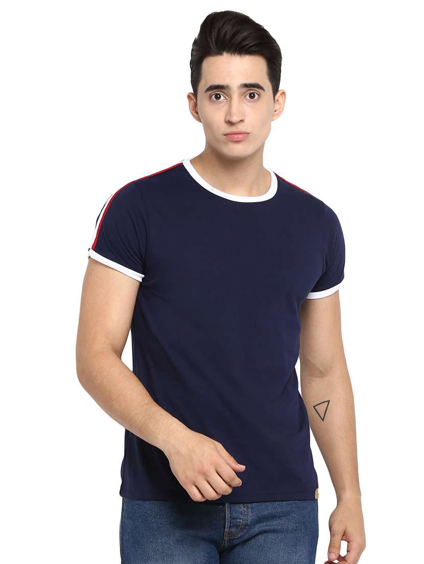 navy blue solid t-shirt