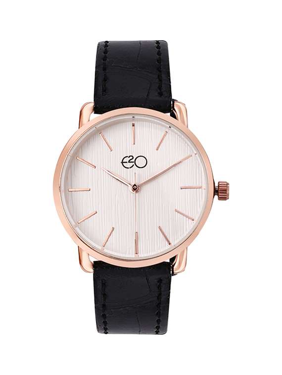 e2o round dial analog watch -(5650black)