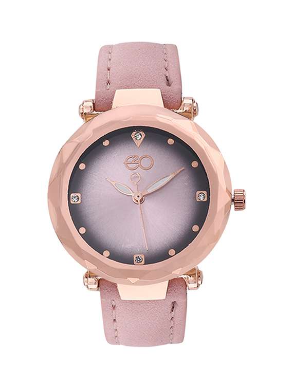 e2o round dial analog watch -(5659pink)