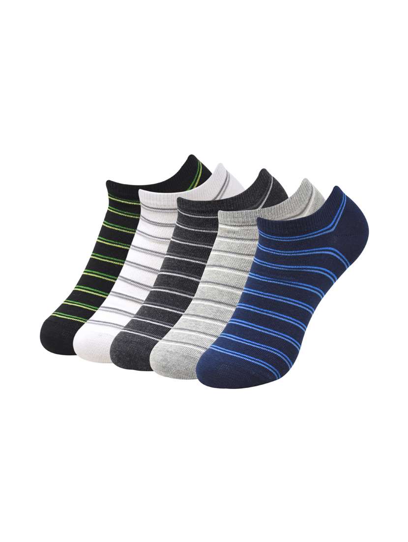 men pack of 5 striped ankle length sock