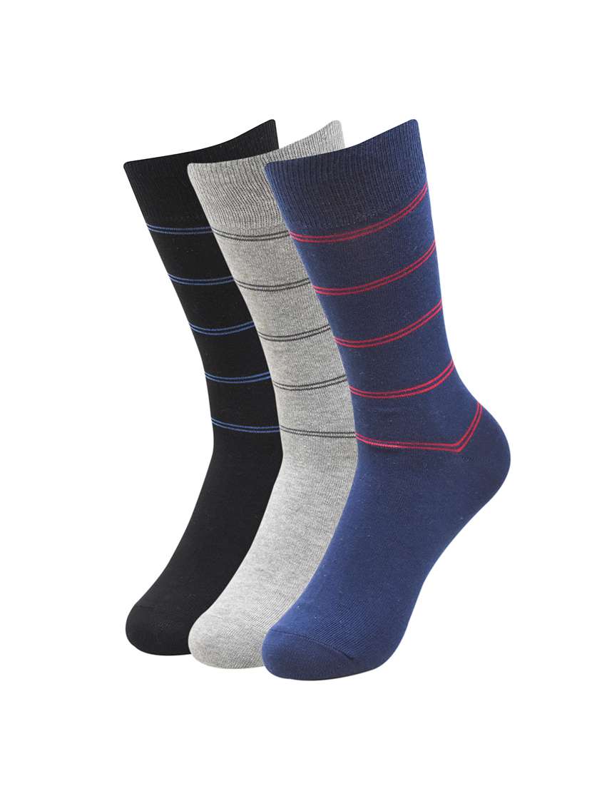 men pack of 3 striped above ankle length sock