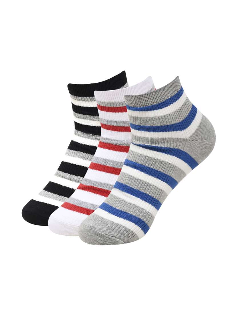 men pack of 3 printed above ankle length sock