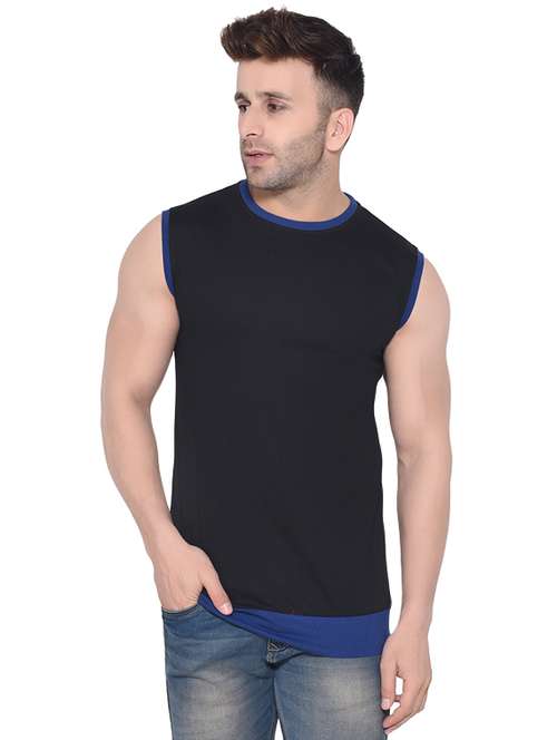 men black cut & sew t-shirt - 16477704 - Standard Image - 0