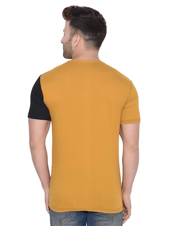 yellow color block t-shirt - 16477712 - Standard Image - 2