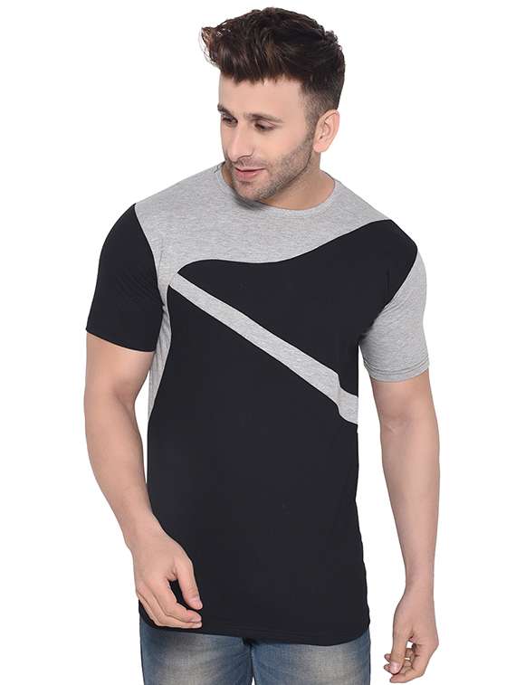 grey color block t-shirt