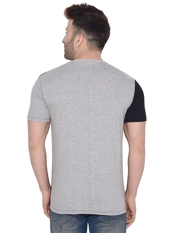 grey color block t-shirt - 16477715 -  Standard Image - 2