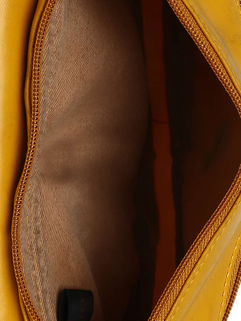 yellow leatherette (pu) sling bag - 16480929 - Standard Image - 2