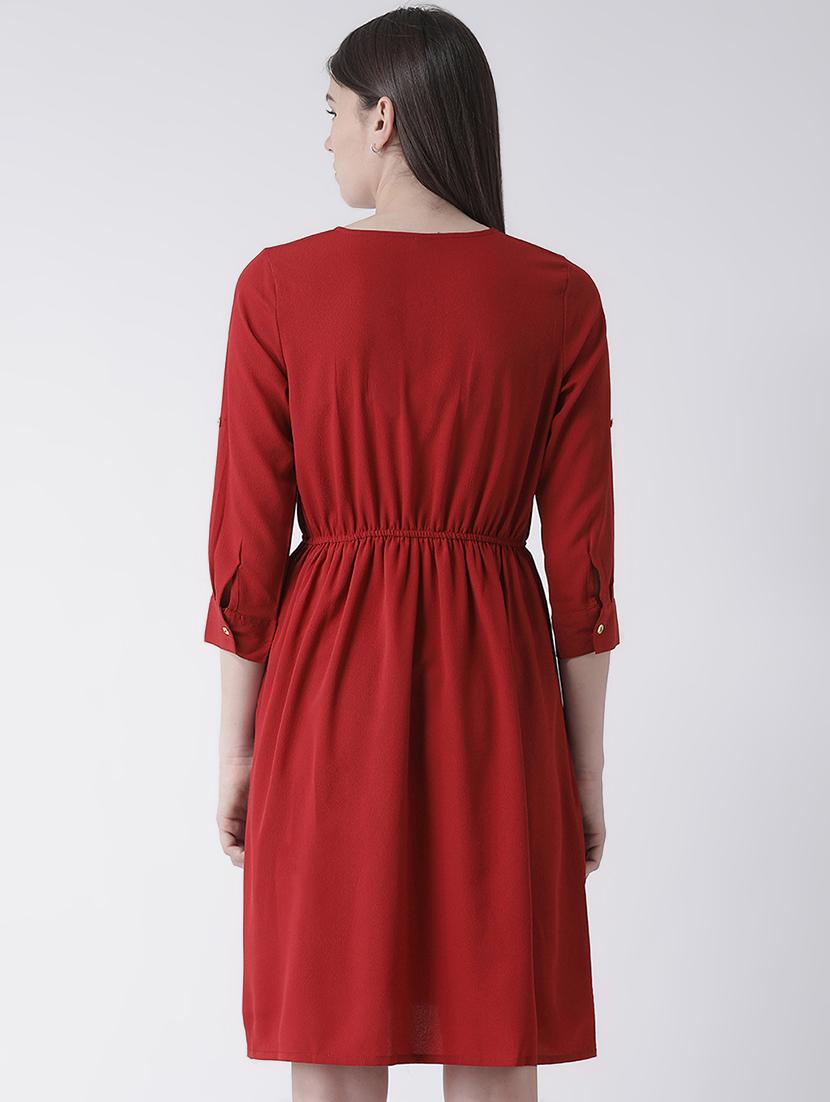 button detail blouson a-line dress - 16483240 - Standard Image - 2