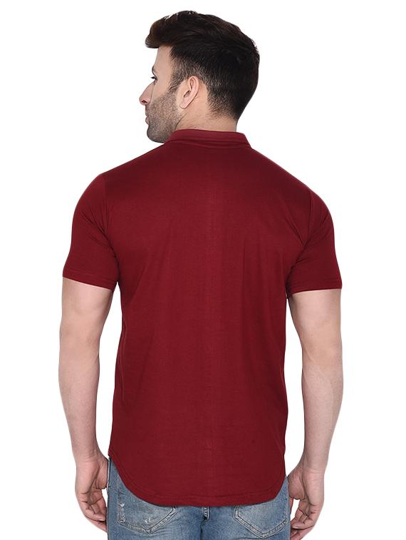 men red slim fit solid casual shirt - 16483430 - Standard Image - 2
