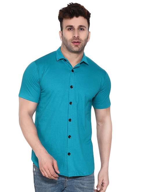 mens solid casual shirt - 16483431 - Standard Image - 0