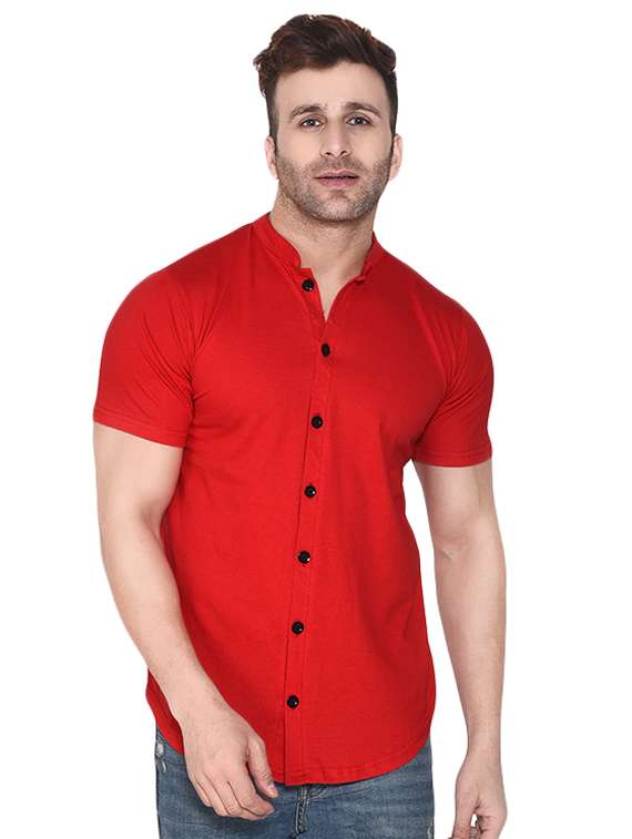 mens solid casual shirt