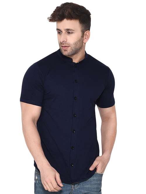 mens solid casual shirt - 16483440 - Standard Image - 0