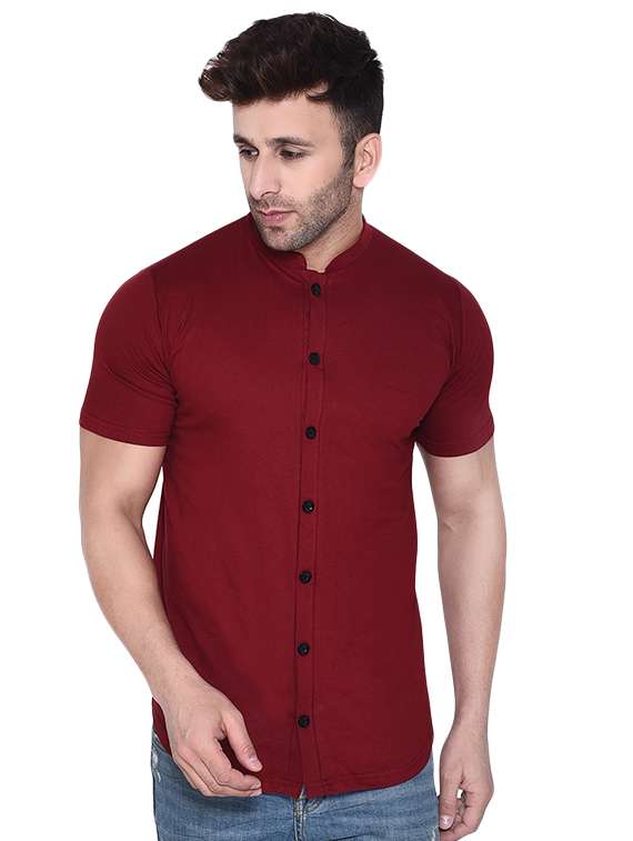 mens solid casual shirt