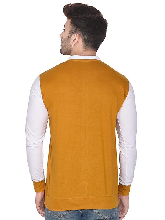yellow color block t-shirt - 16483458 - Standard Image - 2