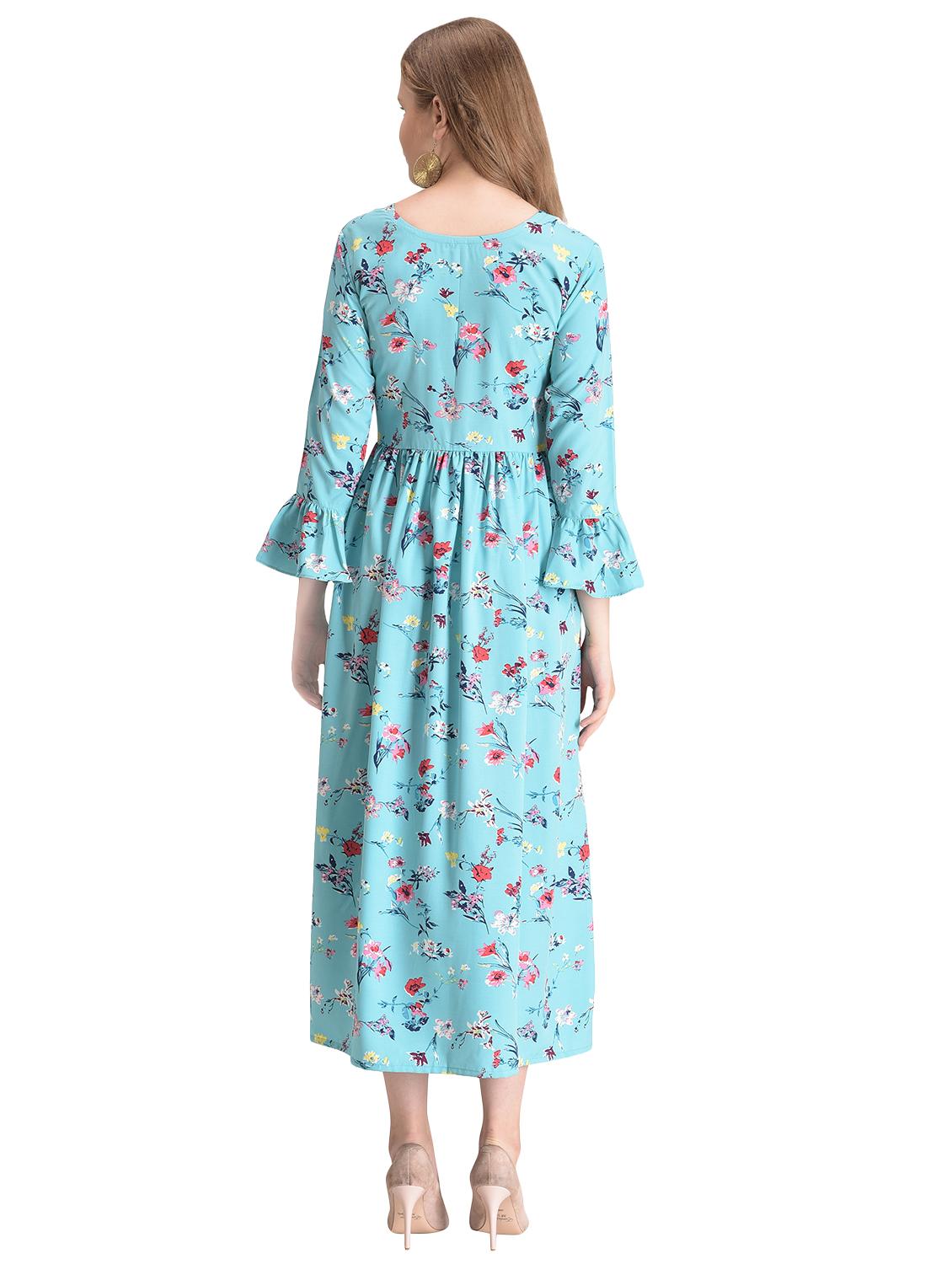 floral flared ethnic dress - 16485982 - Standard Image - 2