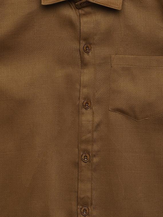 brown cotton shirt - 16487023 - Standard Image - 2