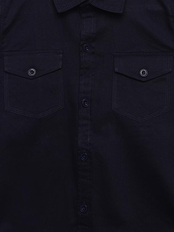 navy blue cotton shirt - 16487029 - Standard Image - 2